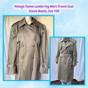 Vintage Towne London Fog Men's Trench Coat | Classic Mocha, Size 42R